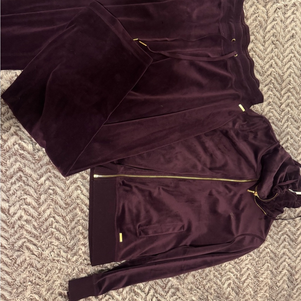 Calvin Klein Women's Dark Purple Velour Tracksuit